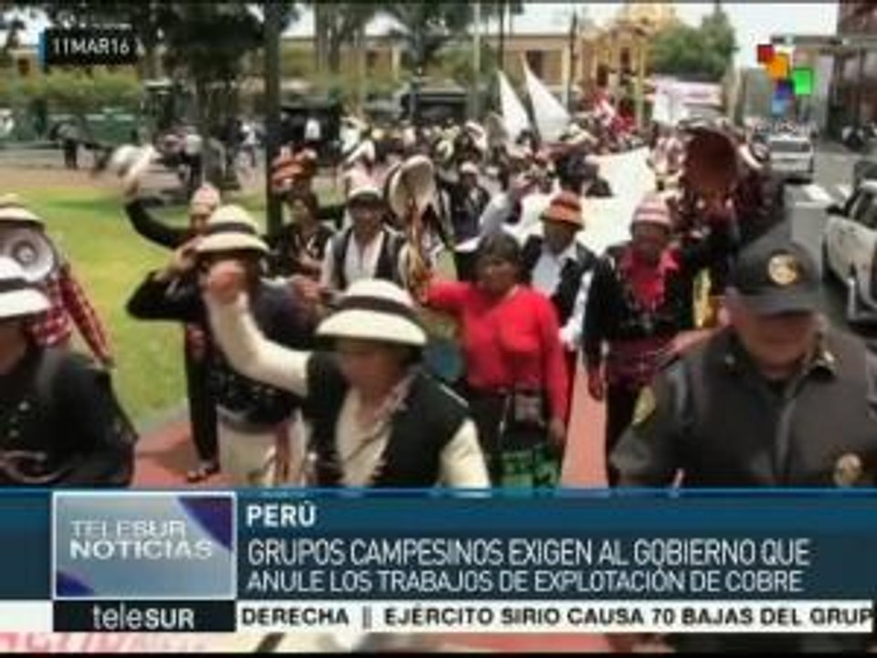 Campesinos peruanos exigen anular trabajos de explotación de cobre