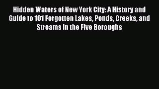 Read Hidden Waters of New York City: A History and Guide to 101 Forgotten Lakes Ponds Creeks
