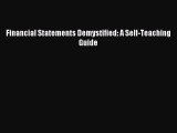 Read Financial Statements Demystified: A Self-Teaching Guide Ebook Free