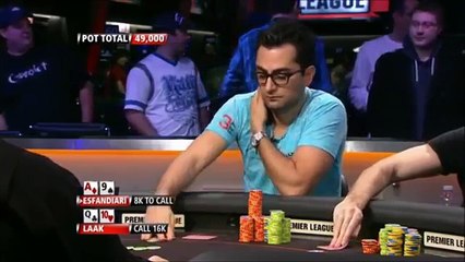 Phil Laak limps, shoves and raps against Antonio Esfandiari