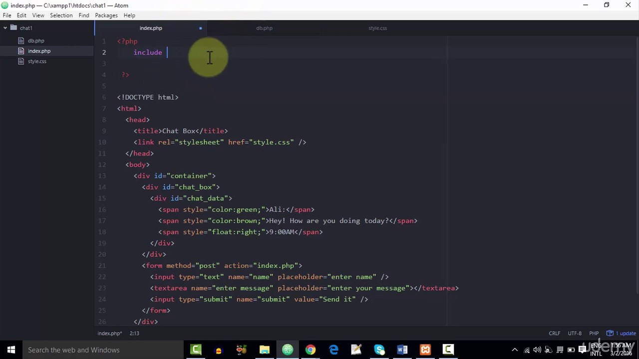 009 Linking The Chat Box To Database Part1