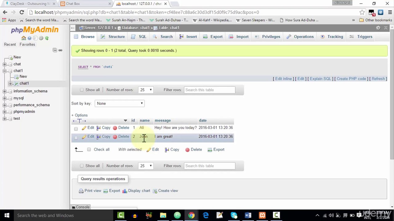 010 Linking The Chat Box To Database Part 2
