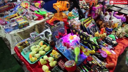 Thai Street Food at a Fair in Thailand. Street Food Shopping at a Thai Night Market in Hat