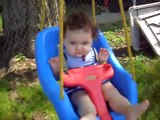 baby maria in her first swing !