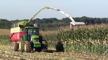 Mais Hakselen 2013 : Firma Senden met Claas Jaguar 900 en John Deere 7710 in Amby