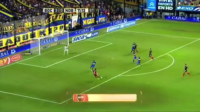 Gol de Rodríguez. Boca 3 - Newells 1. Fecha 4. Primera División 2016.