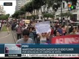 Peruanos exigen la salida de Keiko Fujimori de la carrera presidencial