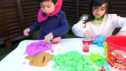 アンパンマン キネティックサンド カラフル お砂場セット おもちゃ Kinetic Sand Anpanman Toy