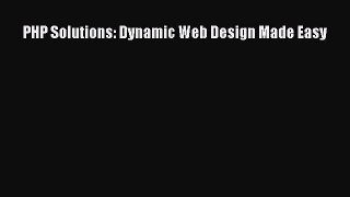 Download PHP Solutions: Dynamic Web Design Made Easy PDF