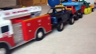 Car line up made by a toddler