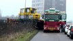 locomotive on truck arrives, de Haan transport bij Shunter Rotterdam Zuid, part 1 of 3, 21