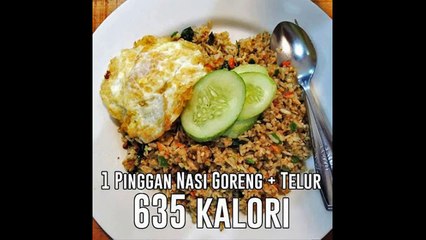 TIPS TURUN BERAT BADAN - JUMLAH KALORI DALAM MAKANAN KEGEMARAN RAKYAT MALAYSIA