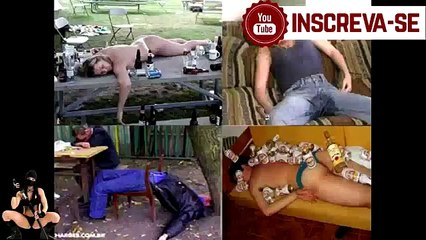 Garotas totalmente bêbadas pagando mico