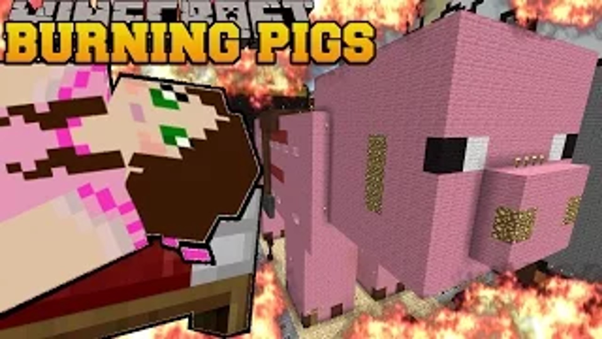 ⁣PAT AND JEN PopularMMOs Minecraft: BURNING THE THREE LITTLE PIGS Mini-Game GamingWithJen