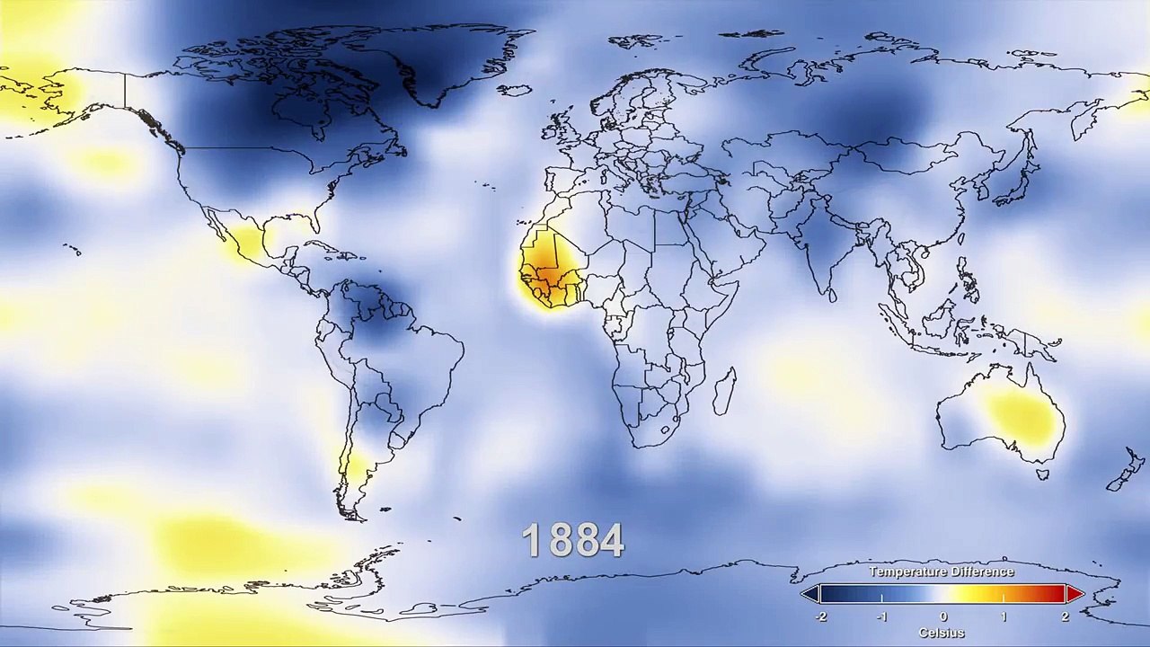 NASA animation of temperature data from 1880 2011