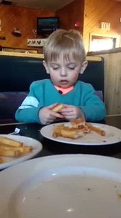 Little Boy Falls Asleep while Eating