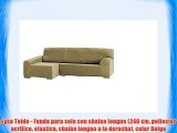 Eysa Teide - Funda para sofa con chaise longue (240 cm poliester acrilico elastica chaise longue