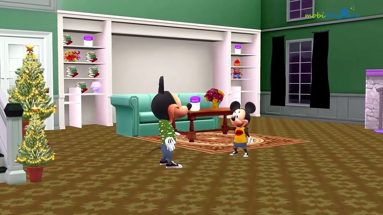 mickey mouse cartoon johny johny yes papa rhyme 2D animation children nursery rhymes