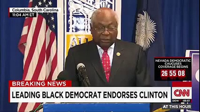 South Carolina Rep. James E. Clyburn endorsed Hillary Clinton for president (News World)