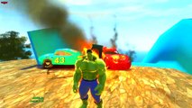 Аvengers Hulk smash Lightning McQueen Dinoco King 43 Guido Disney pixar cars Maple Valley Raceway