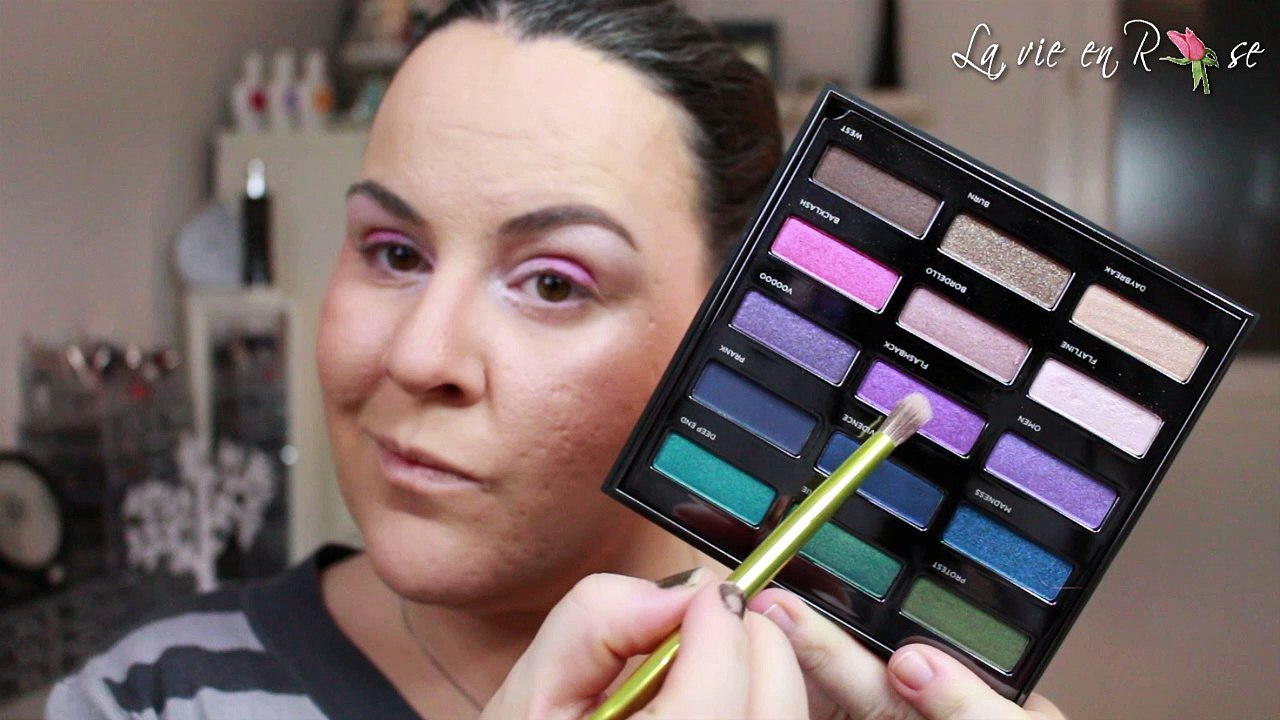 tutoriel rosé violet avec la palette spectrum d...