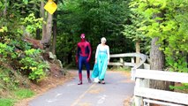 Spiderman vs Venom vs Frozen Elsa! Real Life Superhero Battle Death Match!