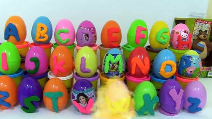 Télécharger la video: 24 PlayDoh Alphabet Surprise Eggs Masha i Medved Peppa Pig Kinder Surprise