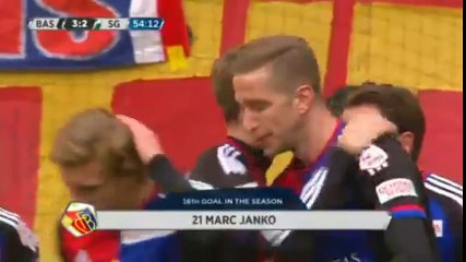 Marc Janko Goal 3-2 FC Basel vs FC St. Gallen
