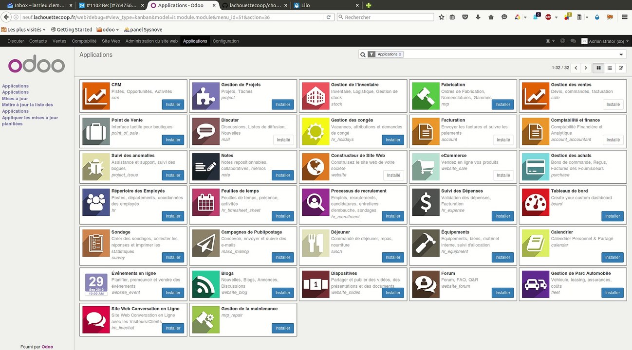 Odoo installer un module (addon)