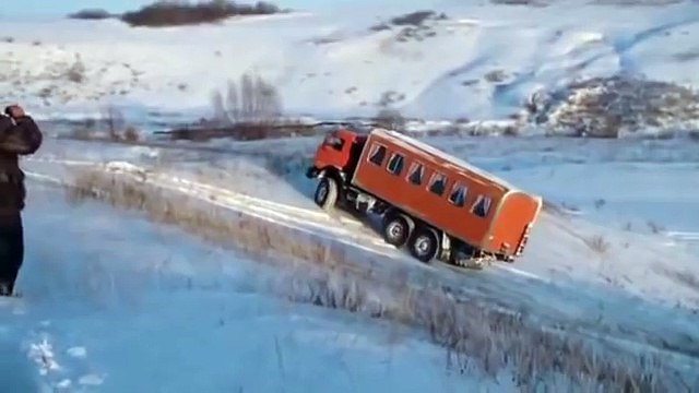Best of March Whatsapp video Russian Truck Sliding on Snow Insane Driver