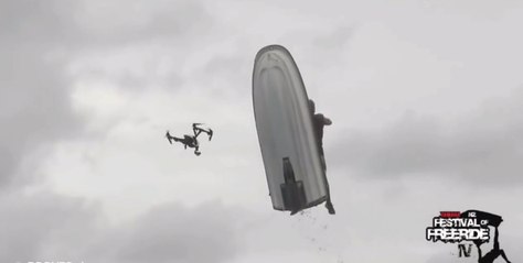 Flying jetski over massive wave takes out drone !!