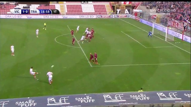 1-0 Nicolò Brighenti Goal Italy Serie B - 13.03.2016, Vicenza Calcio 1-0 Trapani Calcio
