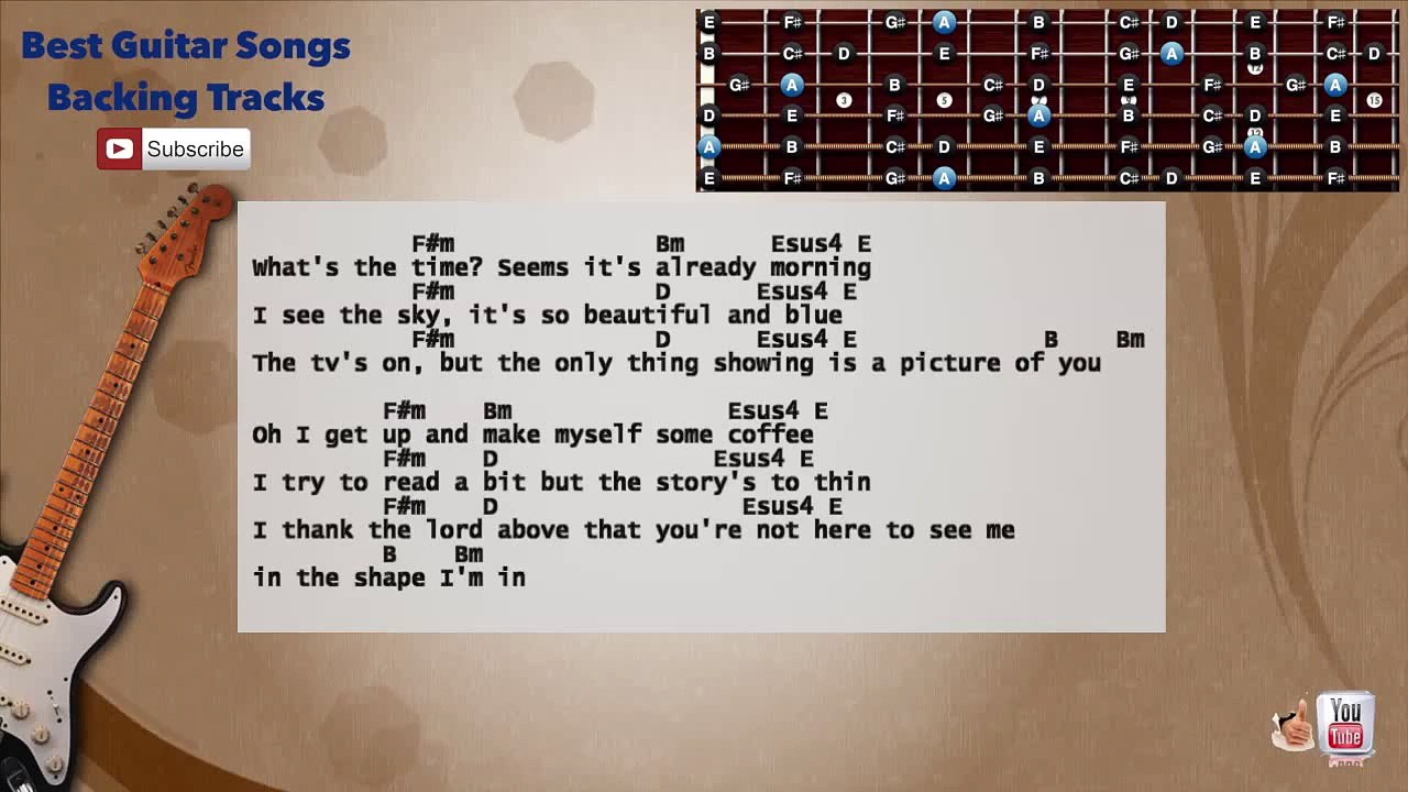 Spending My Time - Roxette Guitar Backing Track with scale, chords and lyrics