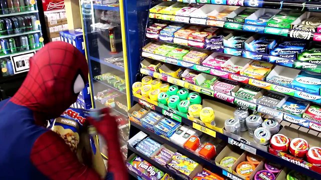 Spiderman vs Venom in Real Life! Grocery Shopping and Superhero Fights and Fun!