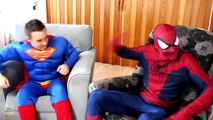 Spiderman vs Superman vs Venom in Real Life! Spiderman & Superman Battle Venom Superhero M