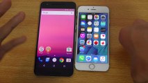 Nexus 6P Android N vs iPhone 6S iOS 9.3 - Speed Test (4K)