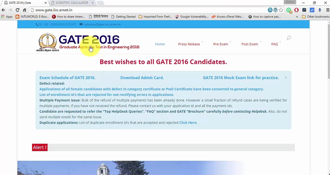 GATE Tutorial - Final Examination and Virtual Calculator with Mock Test