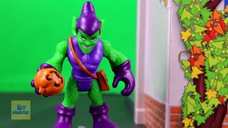 Spider-Man Goes to JAIL! Playskool Heroes Spiderman Battles the Green Goblin Imaginext Toy