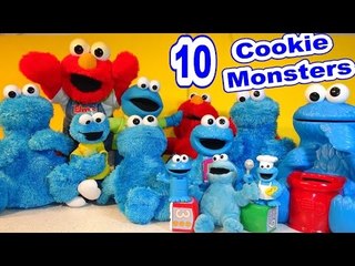 Cookie Monster Collection featuring 10 Cookie Monsters and our PUPPY