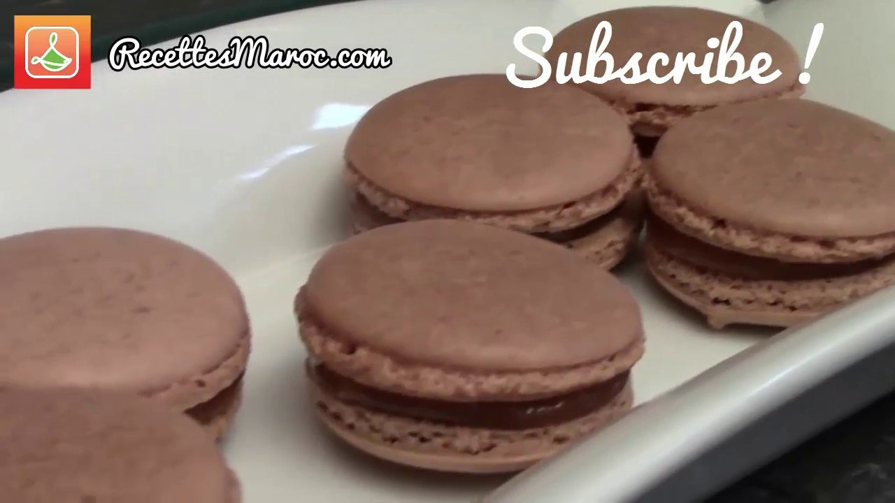Macarons Choco - Caramel - Chocolate & Caramel Macarons- الماكرون الفرنسي بطريقة مبسطة