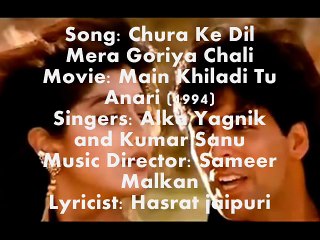 Churake Dil Mera-Karaoke & Lyrics-Main Khiladi Tu Anari (1994)