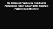 [PDF] The Critique of Psychology: From Kant to Postcolonial Theory (Library of the History