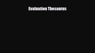 PDF Evaluation Thesaurus Ebook