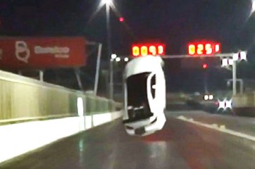 Lexus Turbo Goes Airborne And Jumps The Fence