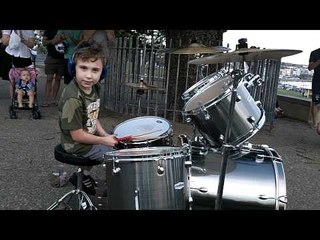 Australia's Best Young Drummer Busks on Bondi Beach