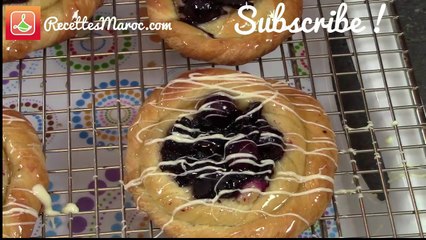 Danoises aux Bleuets - Blueberry Danish Pastries - بريوش  بالفواكه