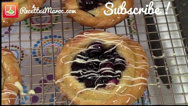 Danoises aux Bleuets - Blueberry Danish Pastries - بريوش بالفواكه