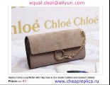 Chloe Long Wallet with Flap Faye in Grey Replica for Sale