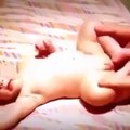 Baby funny firing with body movements