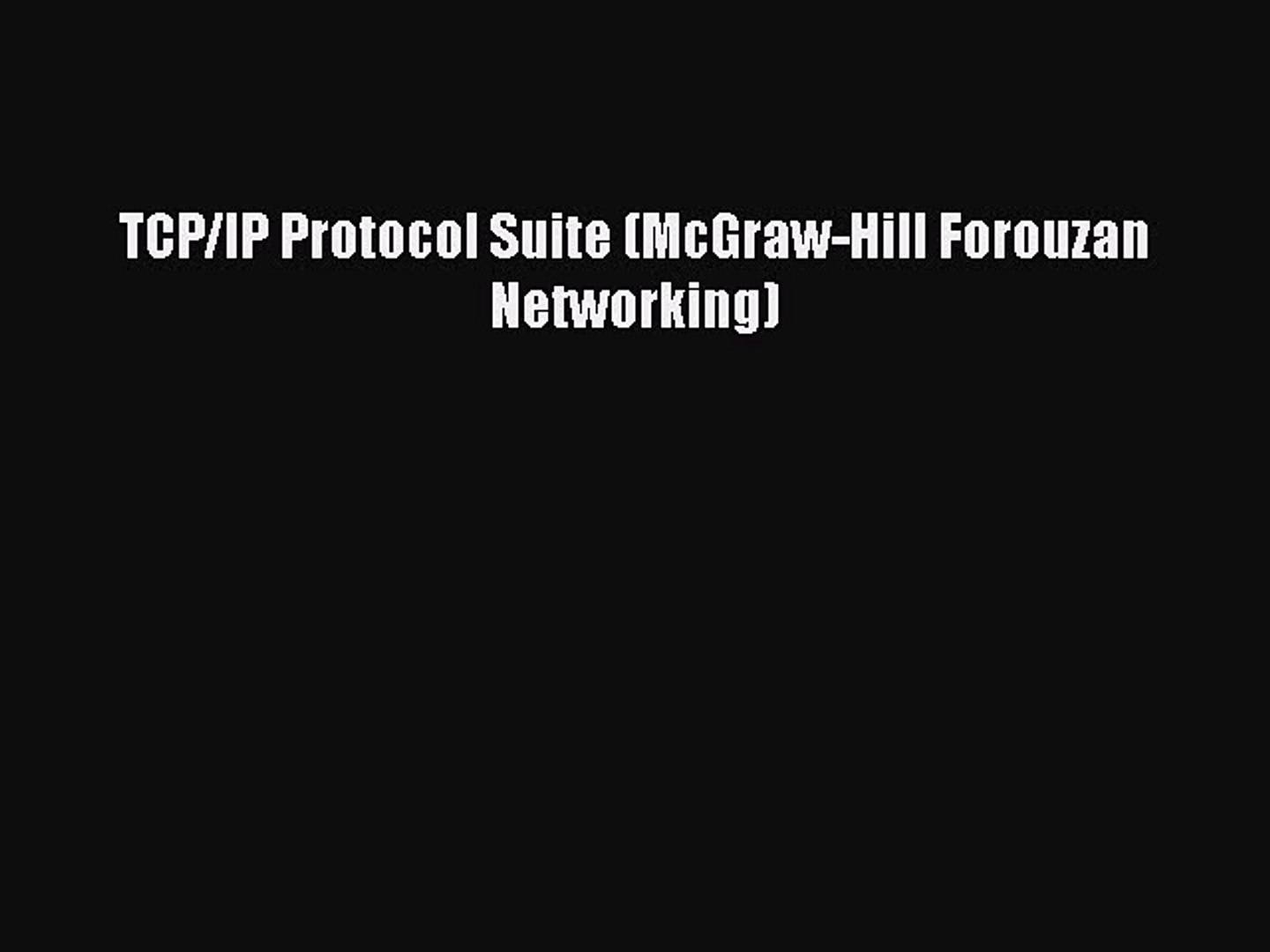 Forouzan Tcp Ip Protocol Suite Pdf